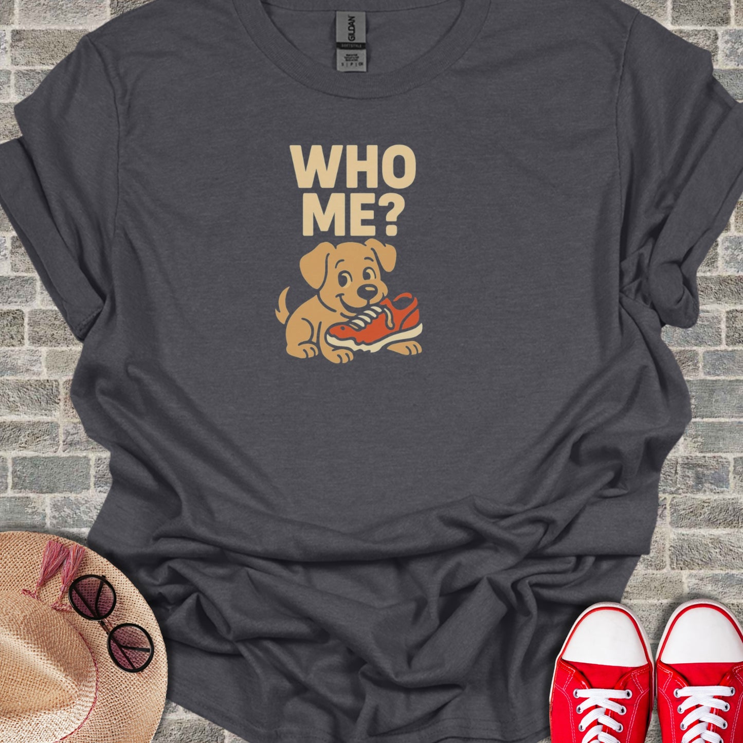 Who Me Puppy with Sneaker Graphic T-shirt