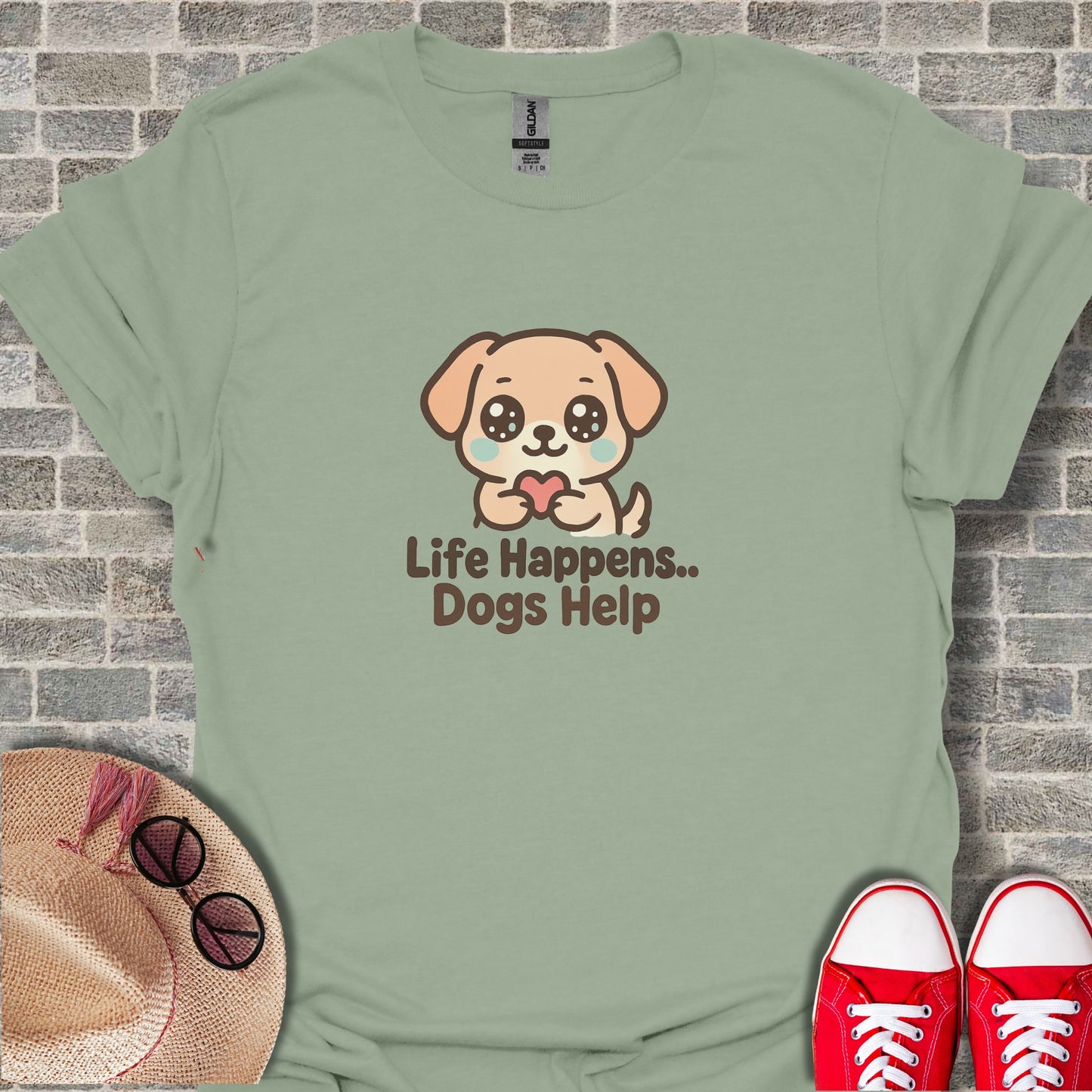 Life Happens Dogs Help Adorable Graphic Shirt