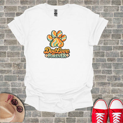 Retro Dog Paw Print Dog Love FOREVER white product type