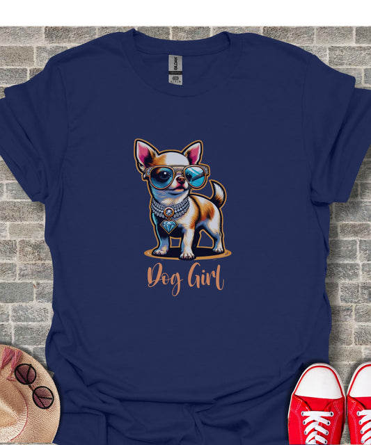 Stylish Chihuahua with Sunglasses Dog Girl Shirt