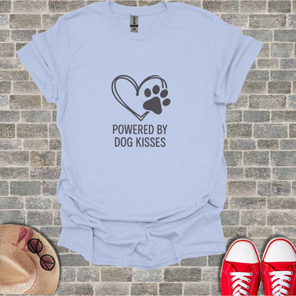 POWERED BY DOG KISSES Heart Paw Print Design T-Shirt product type