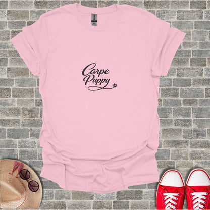 Carpe Puppy Paw Print Pink Graphic T-Shirt product type