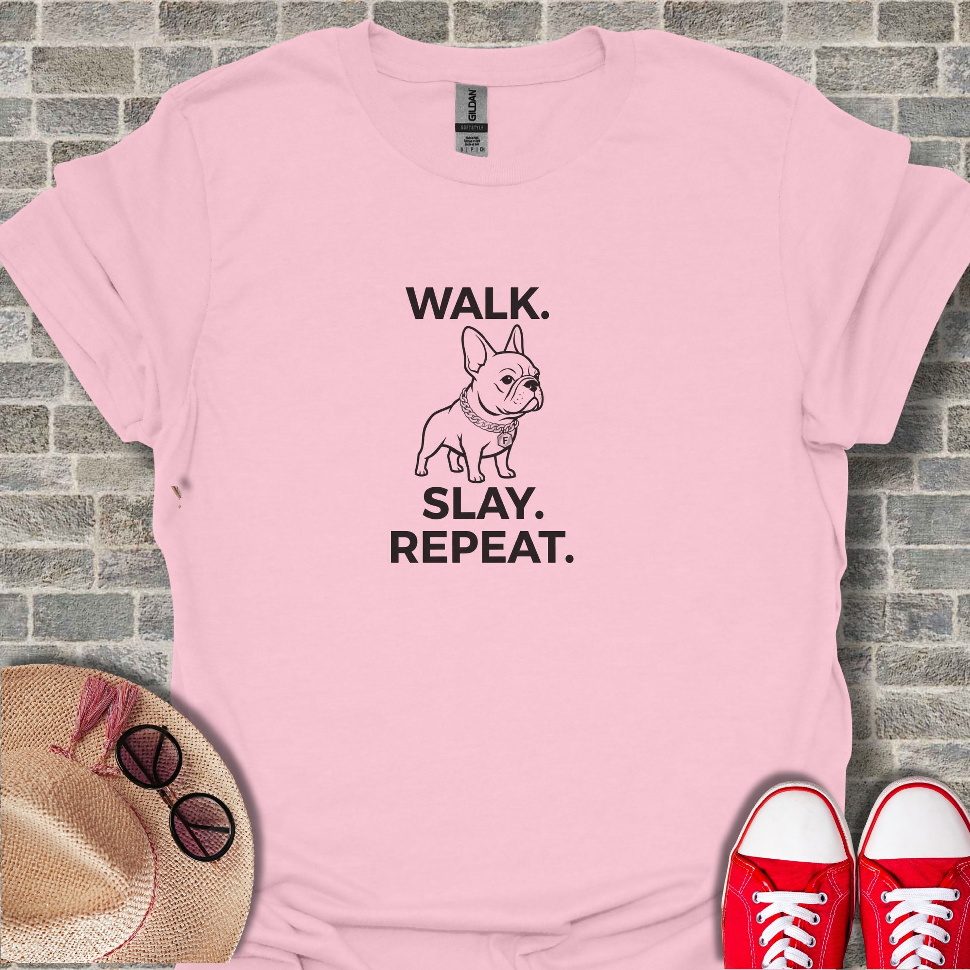 Walk Slay Repeat French Bulldog Graphic Shirt