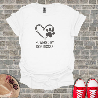 Heart Paw Print Powered By Dog Kisses White product type