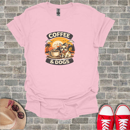 Coffee & Dogs French Bulldog Sunset Art T-shirt product type