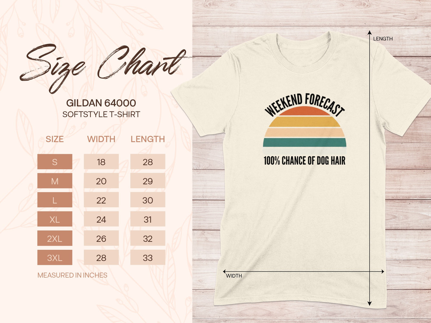 Weekend Forecast Dog Hair Gildan 64000 Softstyle T-shirt product type