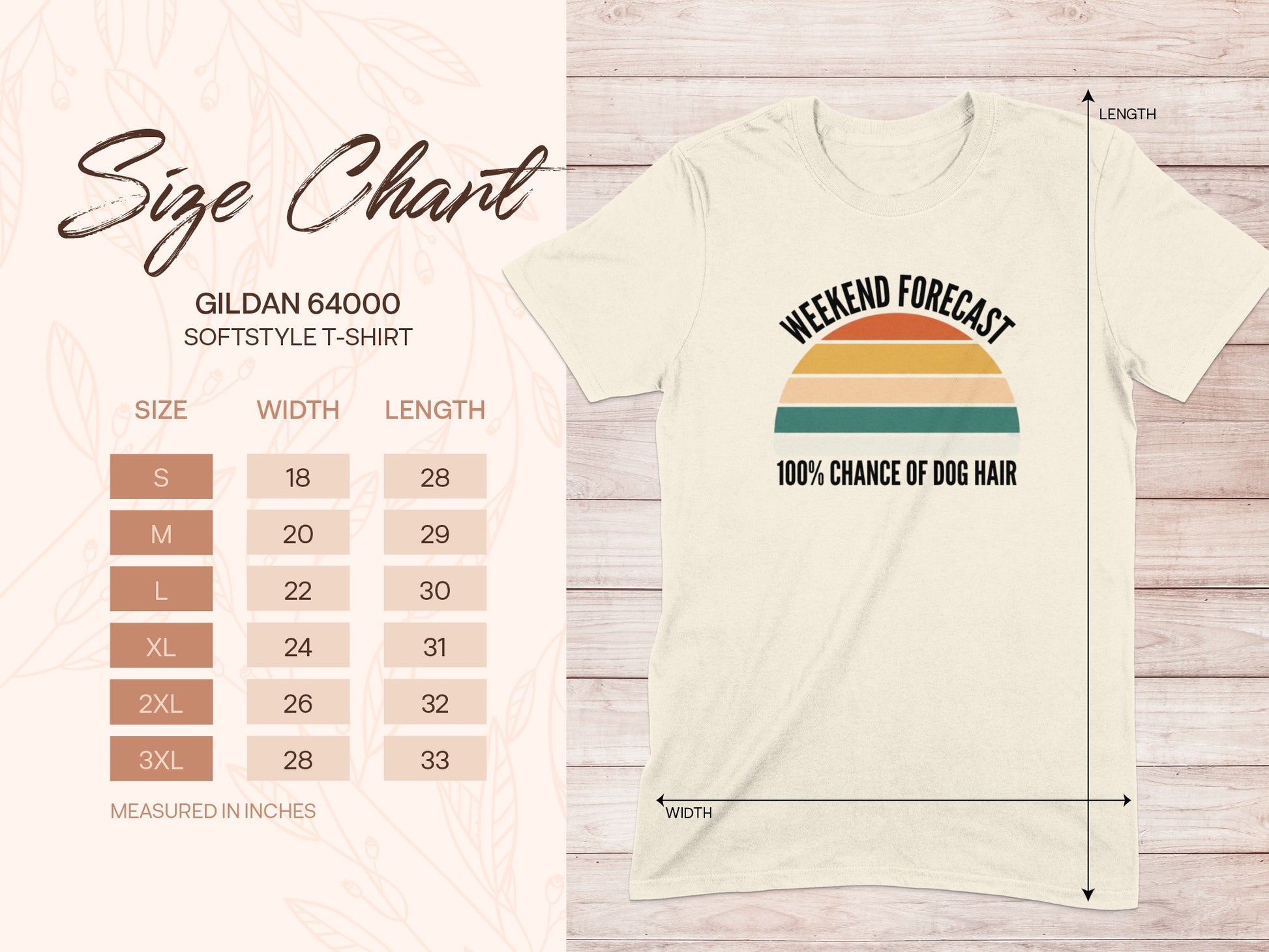 Weekend Forecast Dog Hair Gildan 64000 Softstyle T-shirt product type