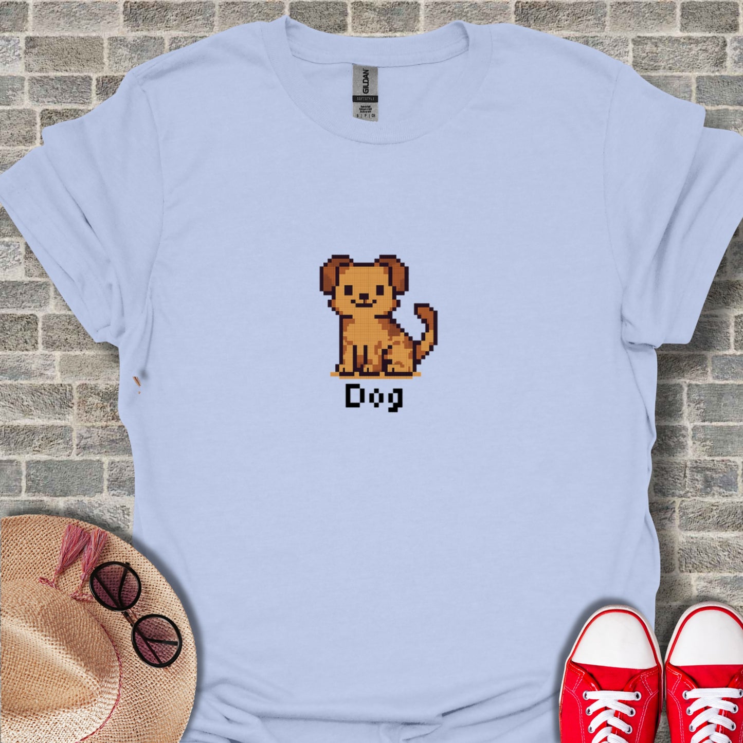 Cute Pixel Art Dog Graphic Unisex T-Shirt Product
