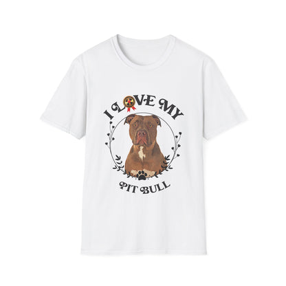 I Love My Pit Bull Unisex Softstyle T-Shirt