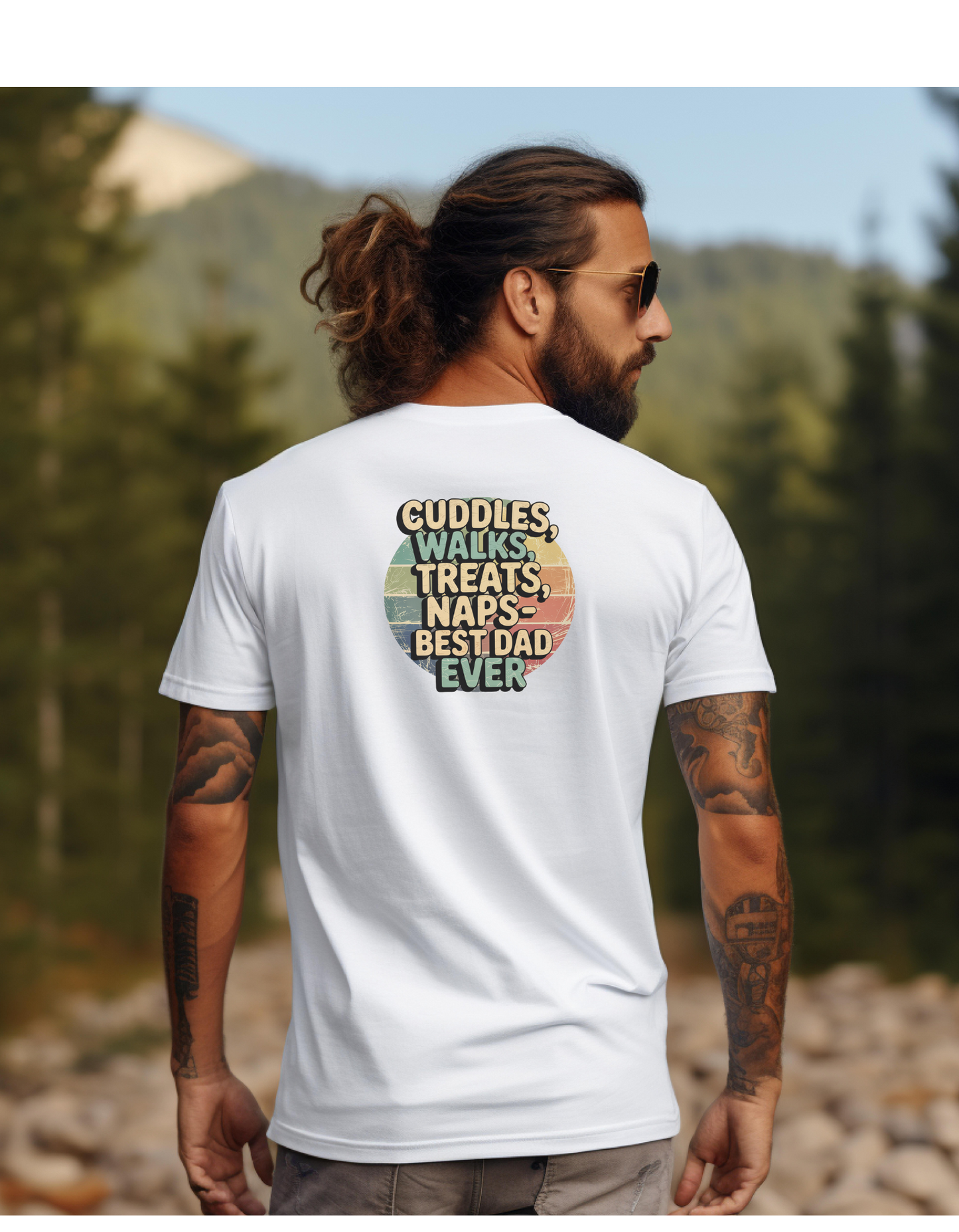 Cuddles & Treats Best Dad Ever T-Shirt, Father's Day Gift, Dog Dad Shirt, Unisex Softstyle Tee, Casual Graphic Top