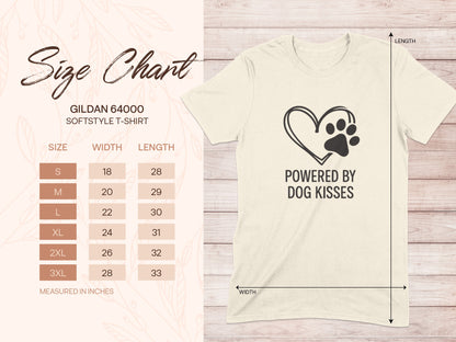 Powered By Dog Kisses Heart Paw Print Gildan T-shirt product type