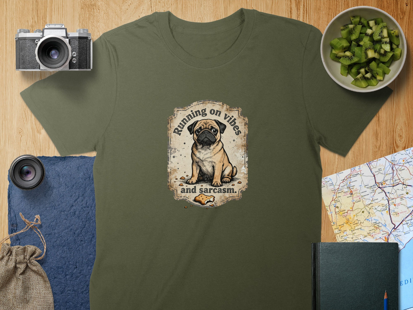 Running on Vibes and Sarcasm Shirt for Dog Lovers