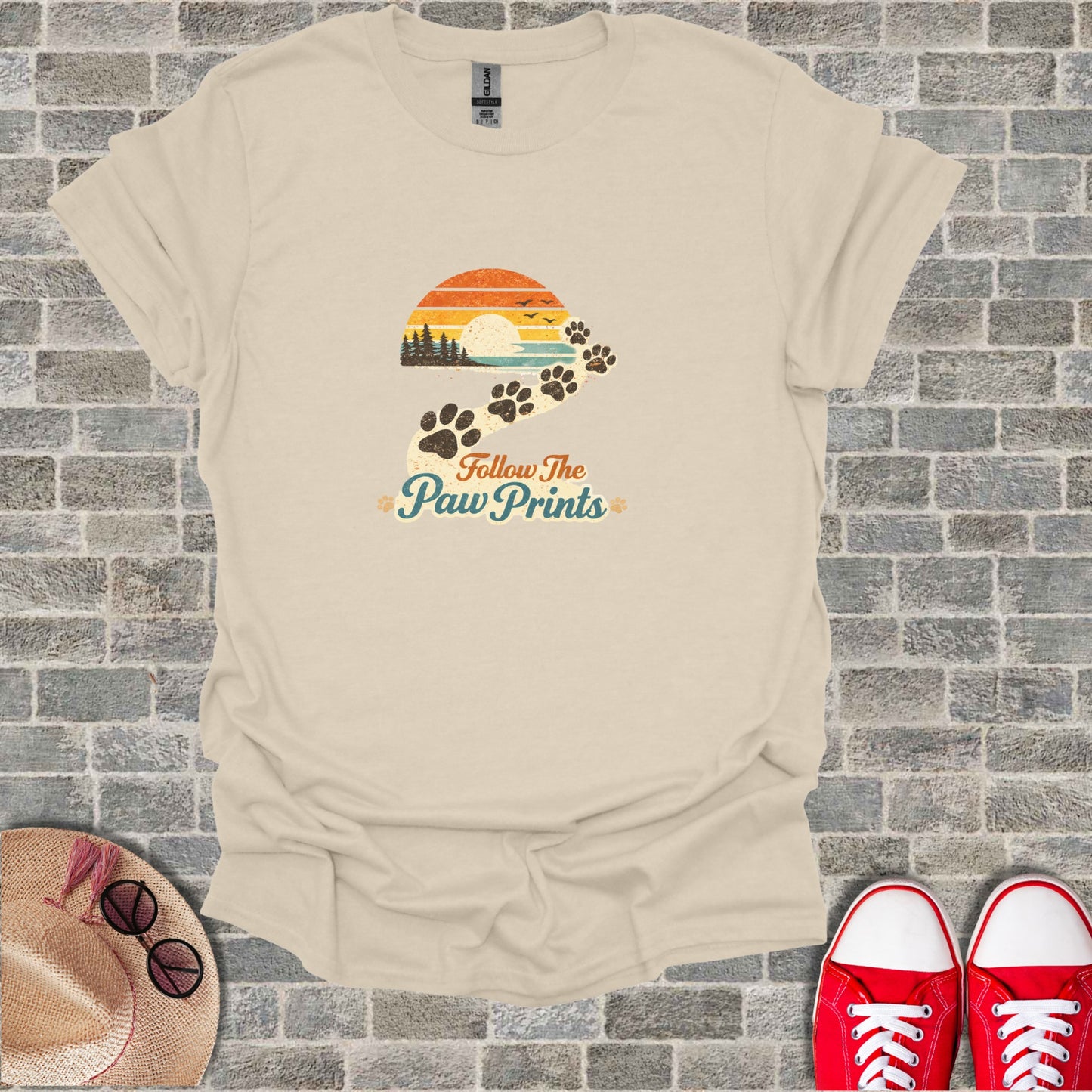 Follow The Paw Prints Sunset Trees Birds product type