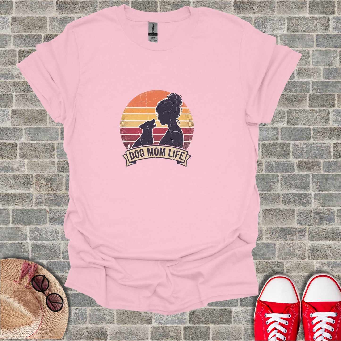Pink Shirt Dog Mom Life Graphic Design product type
