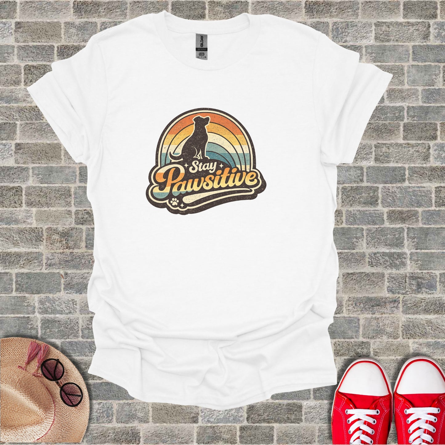 Stay Pawsitive Dog Rainbow Retro Graphic Tee product type
Dog Lover
Pawsitive Quote
Rainbow Design
Retro Style
Vintage Graphic
Pet Apparel
Animal Tee
Positive Message
Canine Design
Dog Silhouette
Cute Dog Shirt
TShirt Graphic
Casual Top
Gift Dog Owner
Summer Tee
Fun TShirt
Unique Design
Graphic Shirt
Dog Theme
Pawsome Shirt
