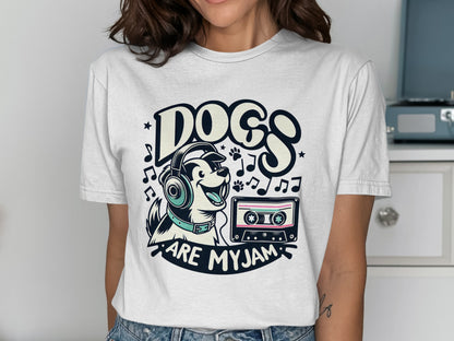 Cute Graphic Tee with Music Loving Dog Shirt product type