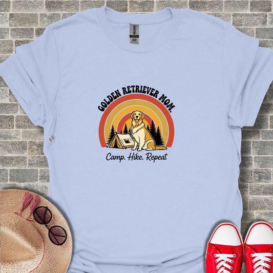Golden Retriever Mom Camp Hike Repeat T-Shirt
