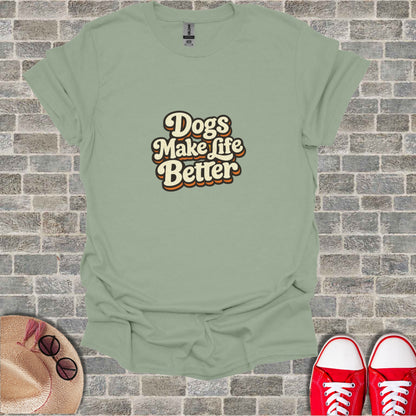 Dogs Make life Better Retro Style Sage Green product type