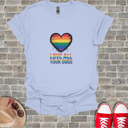 Rainbow Heart LOVE ALL YOUR DOGS Pride Graphic product type
