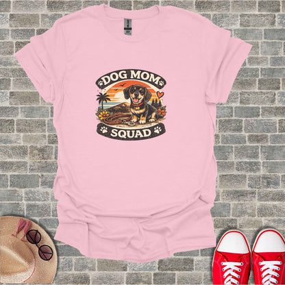 Dog Mom Squad Cute Puppy Sunset Palm Trees Design product type