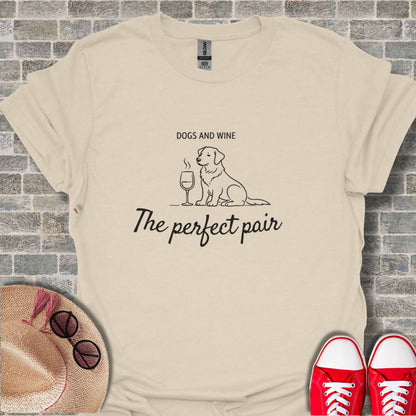 Dogs And Wine The Perfect Pair Graphic Tee