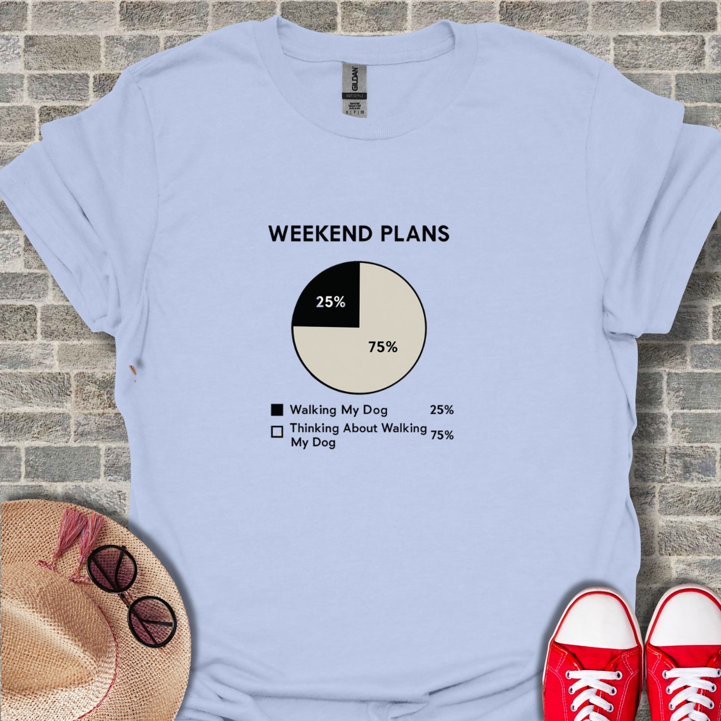 Weekend Plans Walking My Dog Funny Tee Shirt