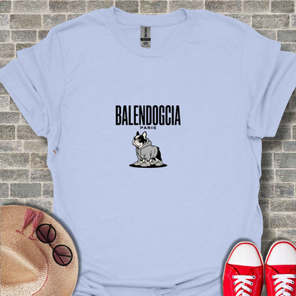 Balendoccia Paris Funny Dog Graphic Short Sleeve T-shirt