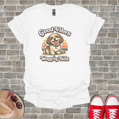 Good Vibes Wagging Tails Happy Puppy Sunset design product type
