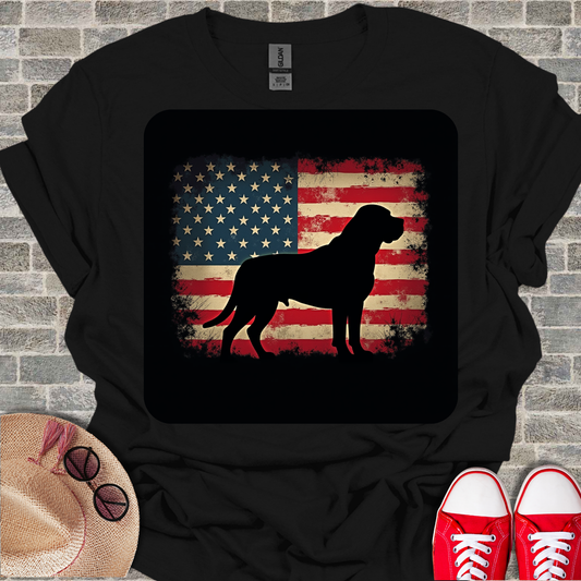 Mastiff with USA flag