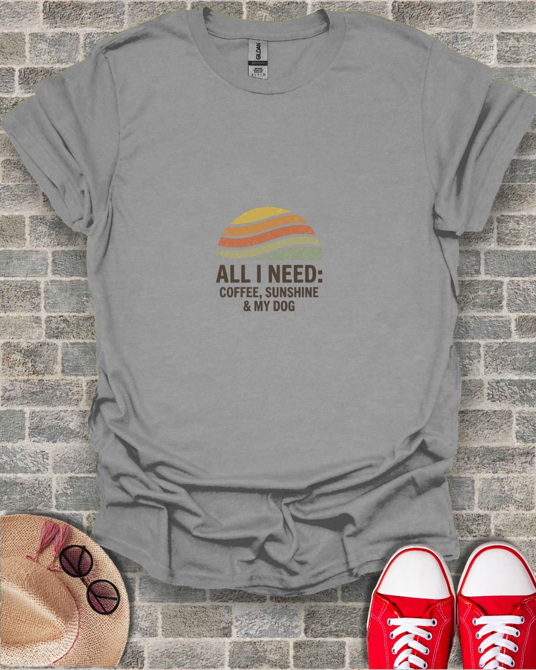All I Need Coffee Sunshine My Dog Vintage T-Shirt