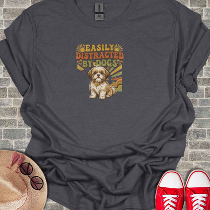 Easily Distracted By Dogs Graphic Tee Shirt