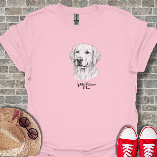 Golden Retriever Mom Pink T-Shirt with Dog Graphic