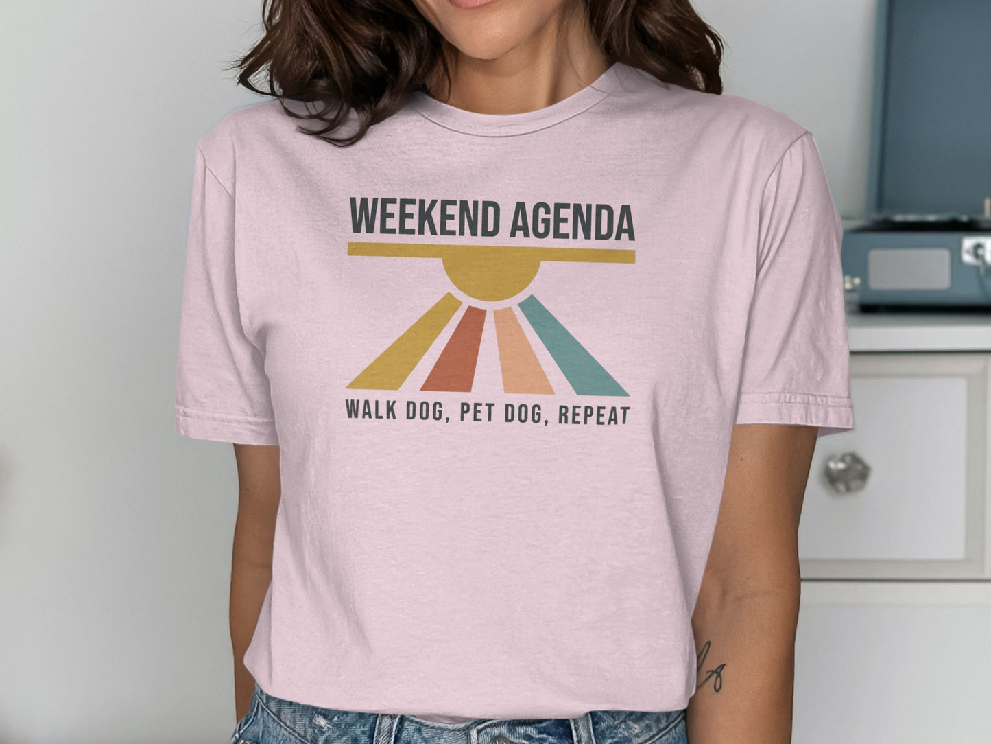 Weekend Agenda Walk Dog Pet Dog Repeat Shirt