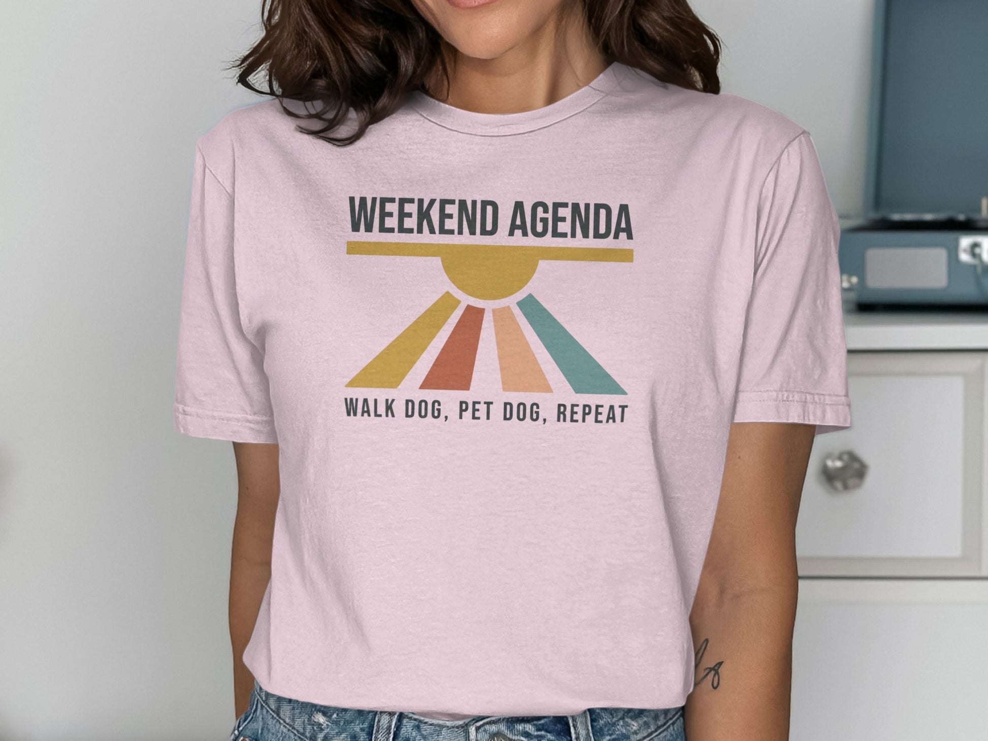 Weekend Agenda Walk Dog Pet Dog Repeat Shirt