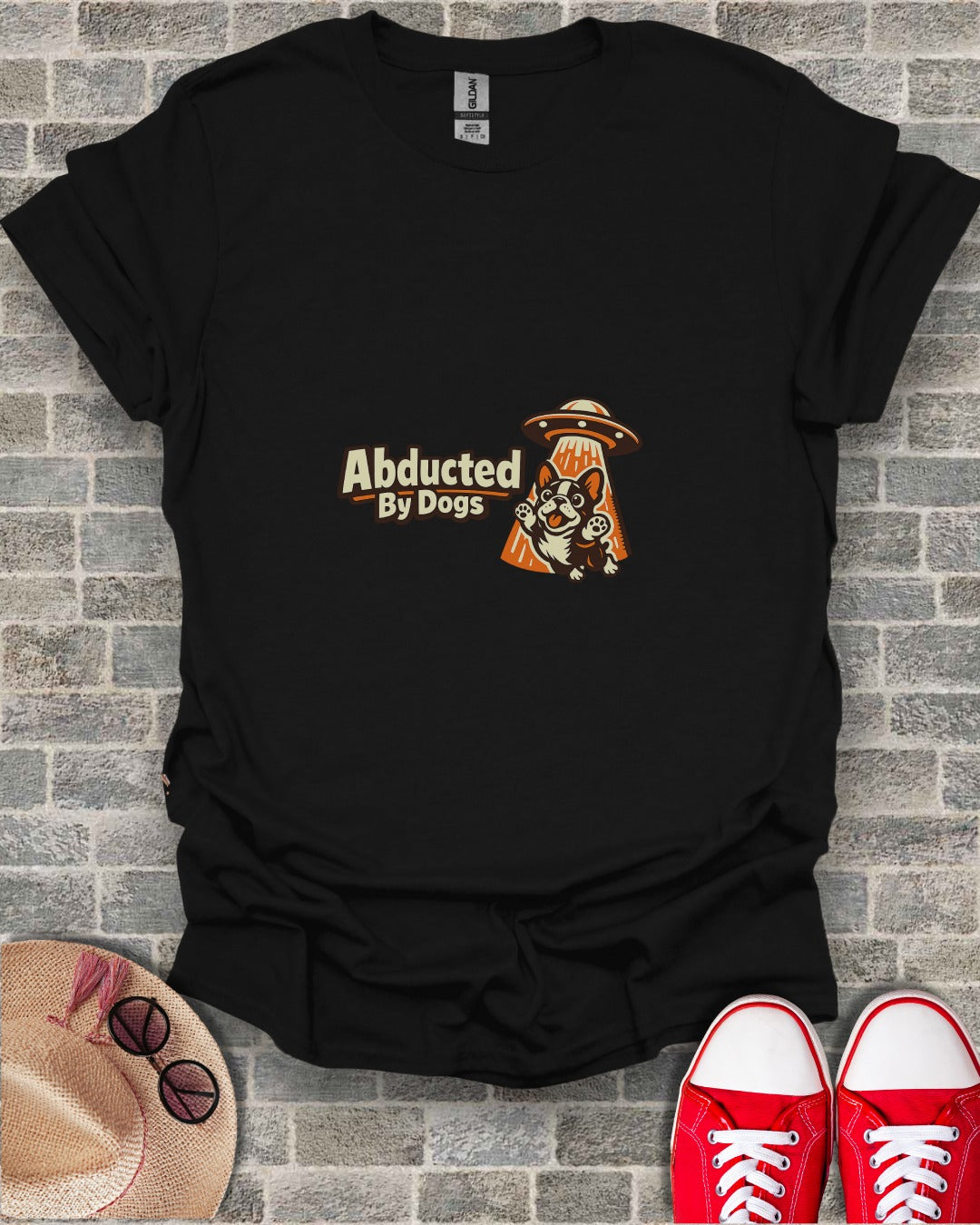 Abducted By Dogs Alien UFO Graphic Tee Shirt