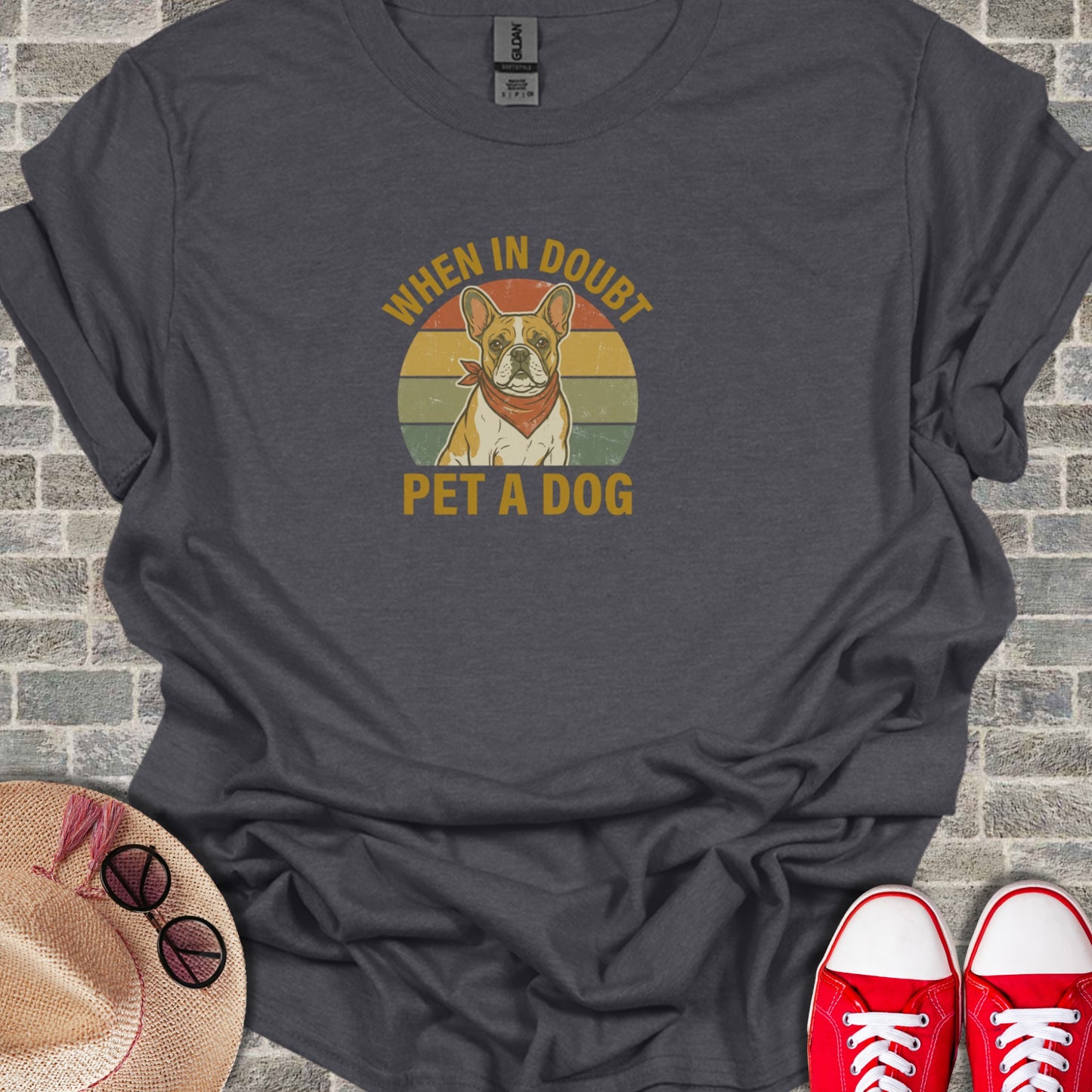 When In Doubt Pet A Dog Graphic T-shirt