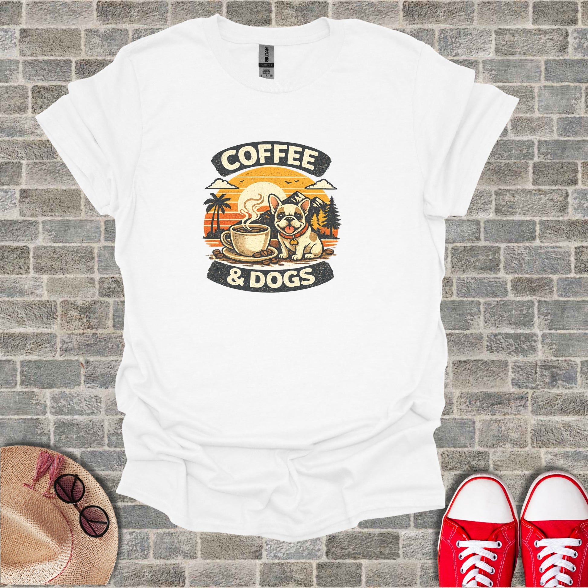 Coffee & Dogs French Bulldog Sunset Palm Trees product type