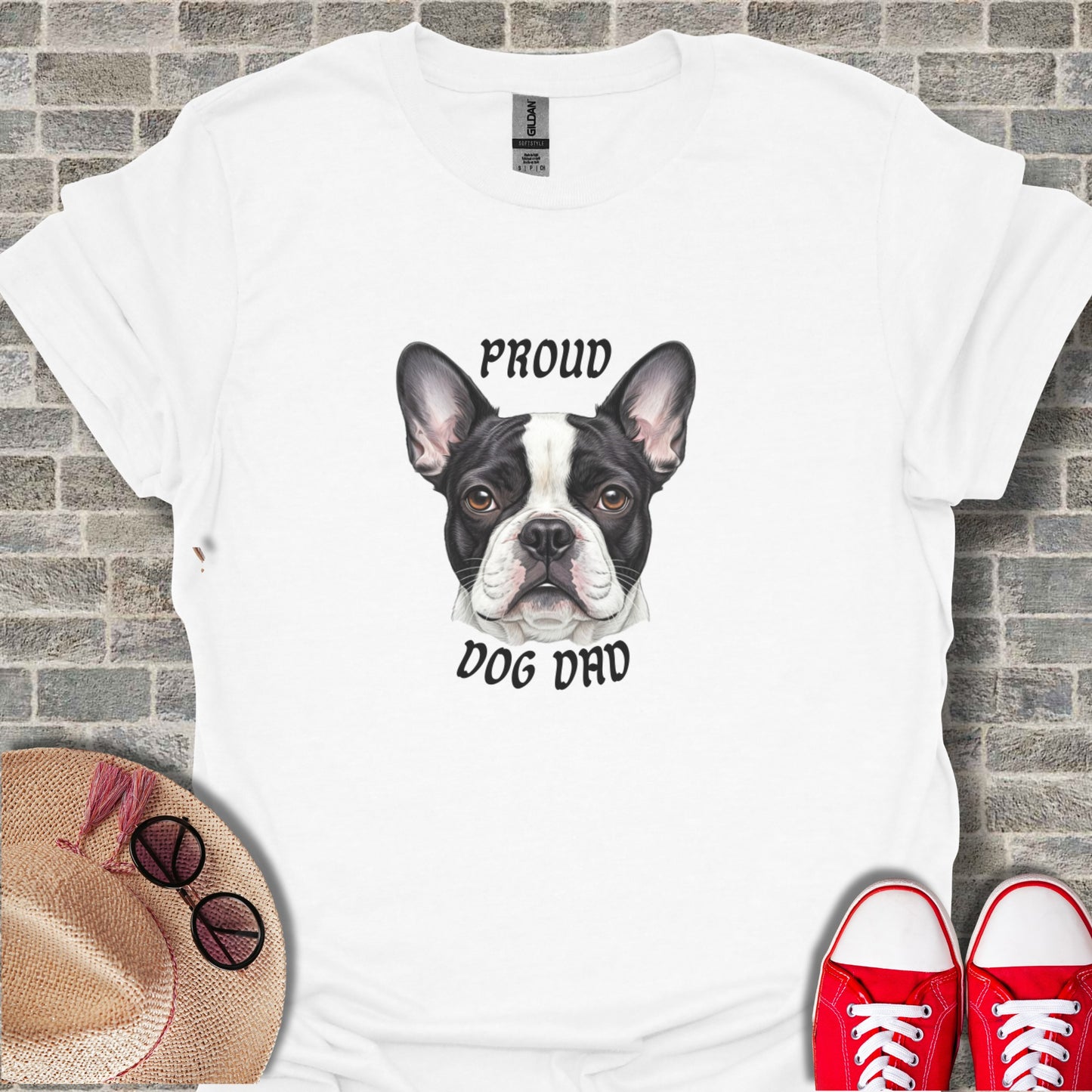 Proud Dog Dad T-Shirt with French Bulldog Design