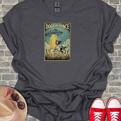 Dogs in Space UFO Graphic Tee Shirt for Animal Lovers