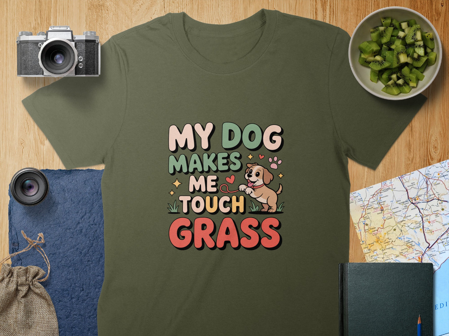 My Dog Makes Me Touch Grass Graphic T-Shirt