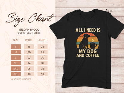 ALL I NEED IS MY DOG AND COFFEE SOFTSTYLE T-SHIRT product type