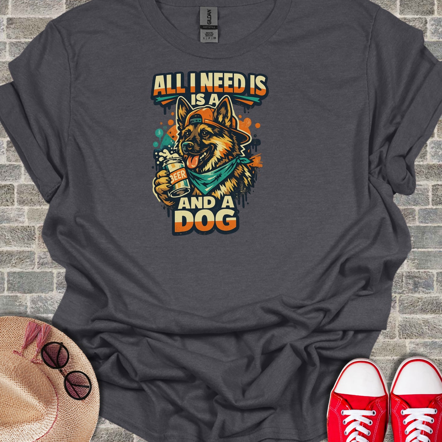 All I Need Is Beer and a Dog T-Shirt Funny Design