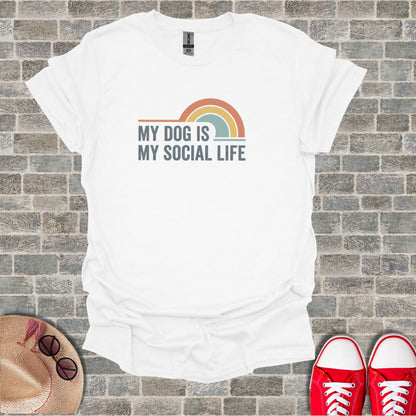My Dog Is My Social Life Rainbow T Shirt product type