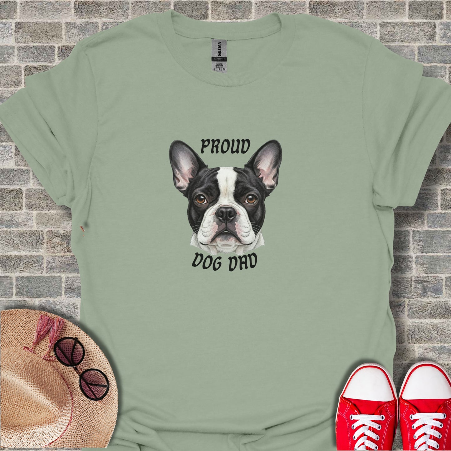 Proud Dog Dad Boston Terrier T-shirt