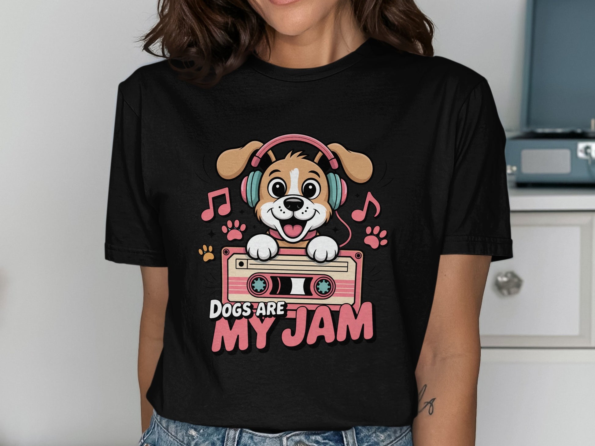 Dogs Are My Jam Fun Casual Graphic Tee product type