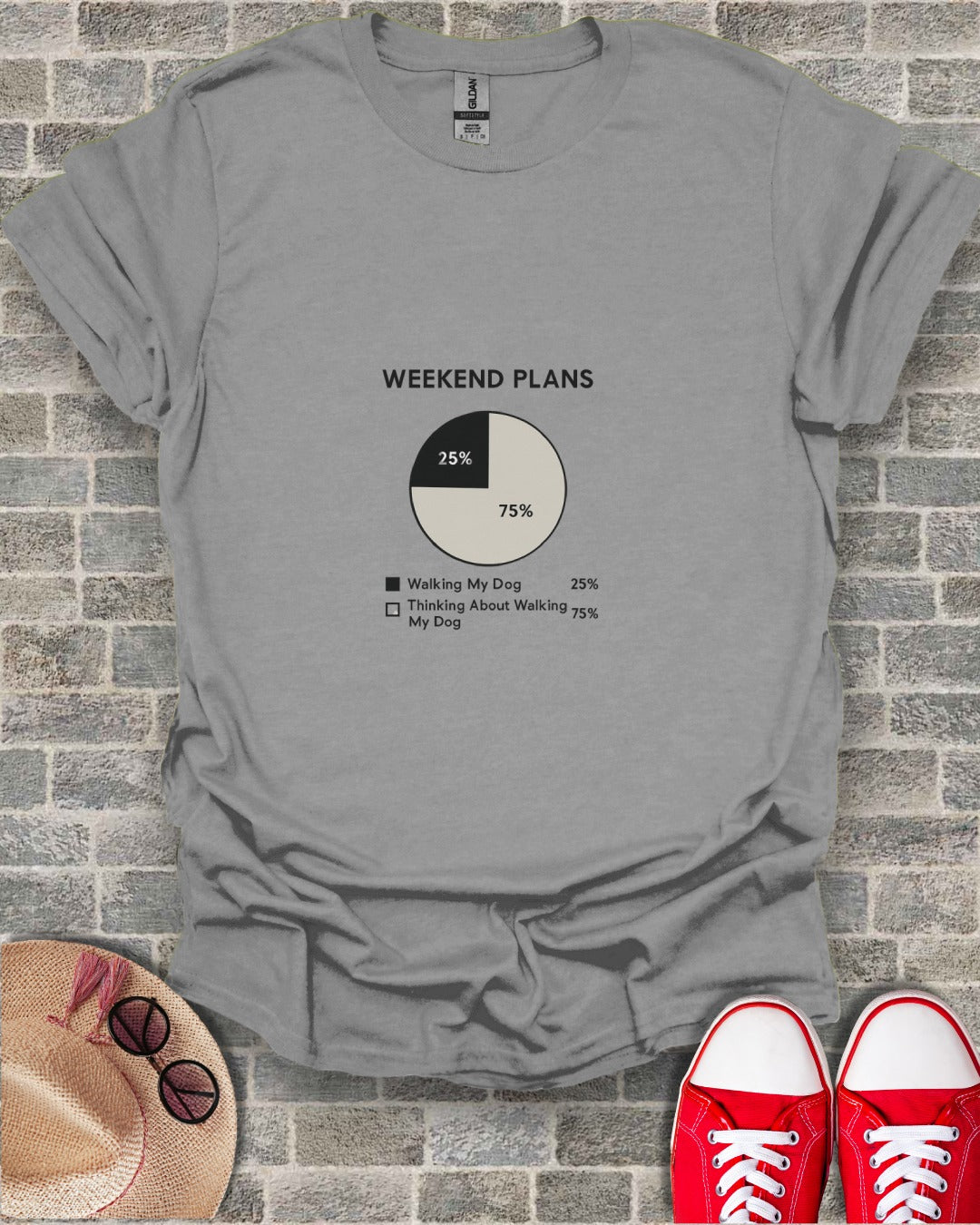 Funny Weekend Plans Dog Walking Graphic T-Shirt