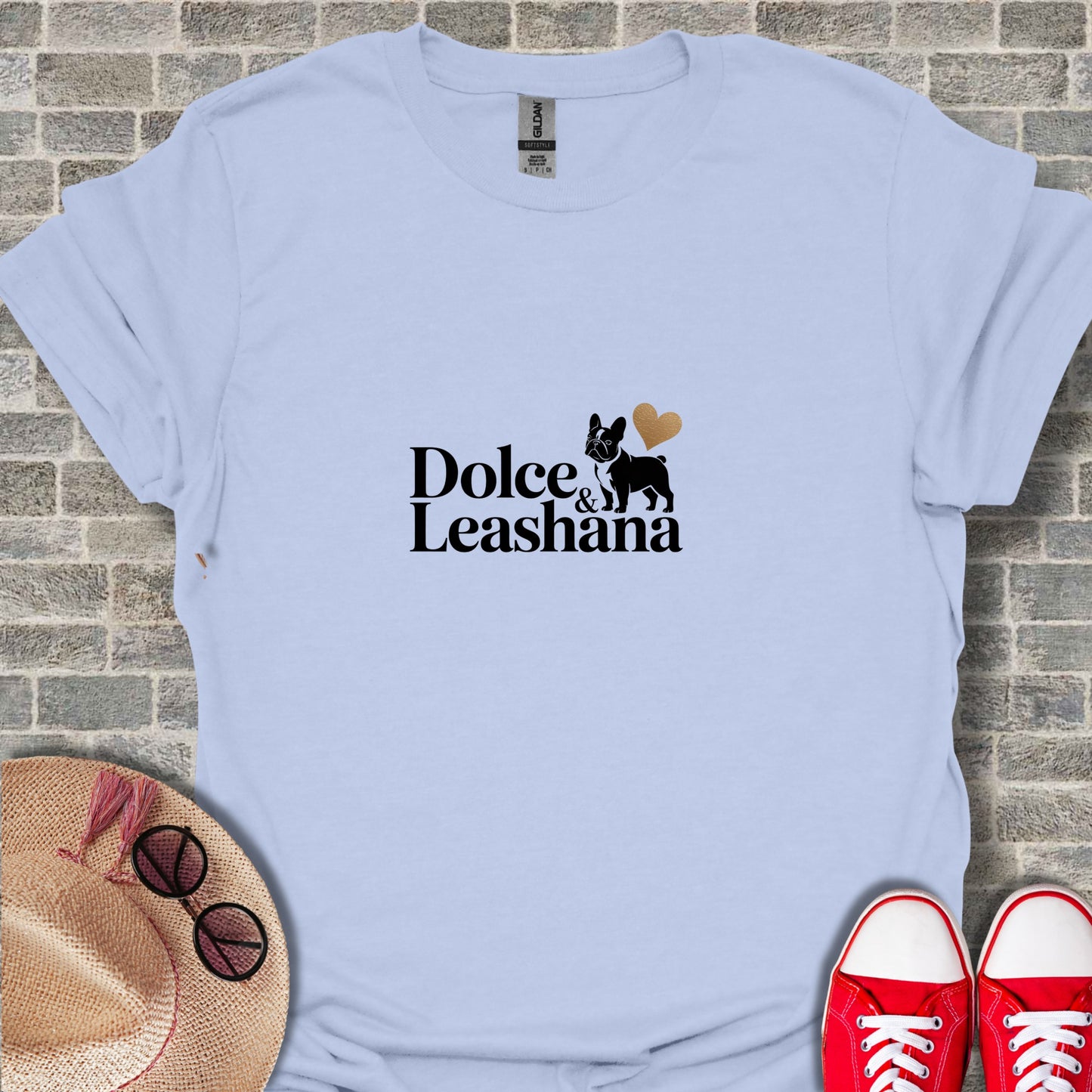 Dolce Leashana Graphic T-Shirt with Heart Design