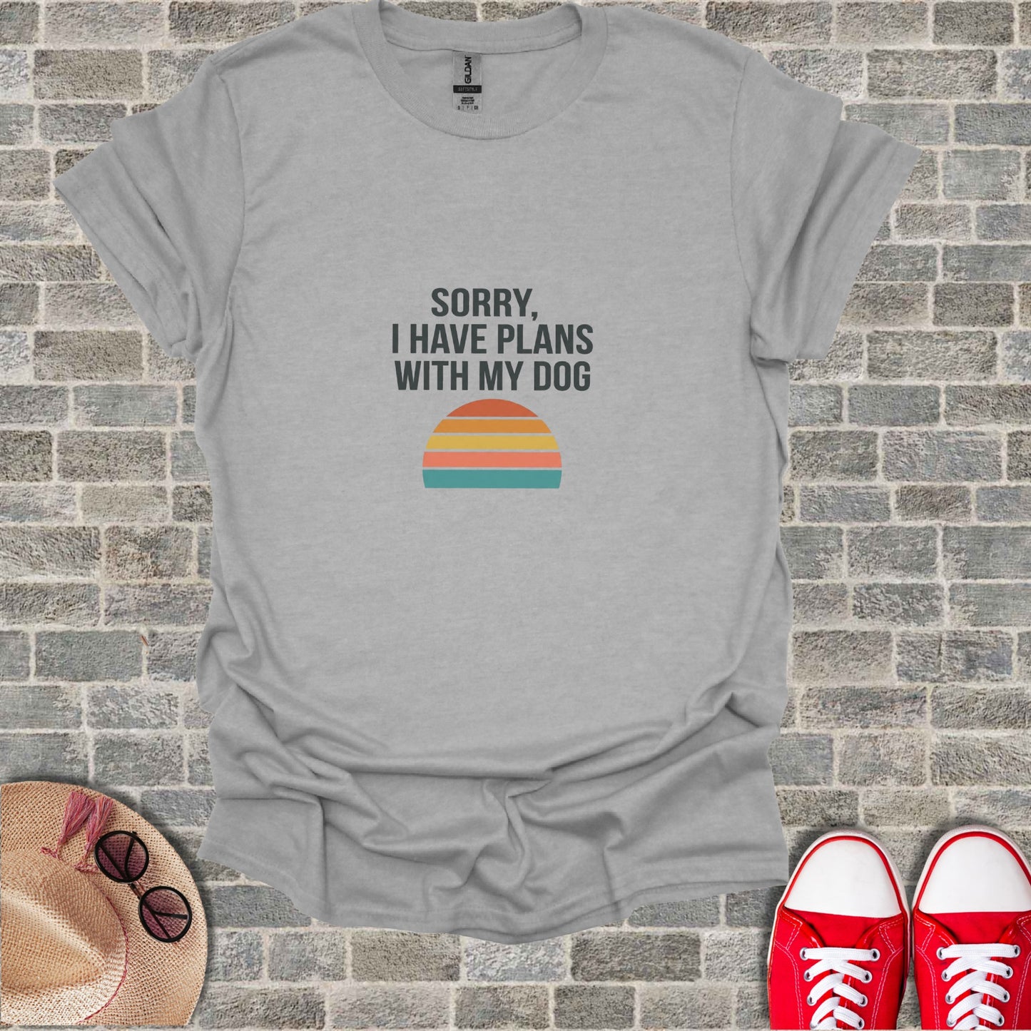 SORRY I HAVE PLANS WITH MY DOG Retro Sunset product type