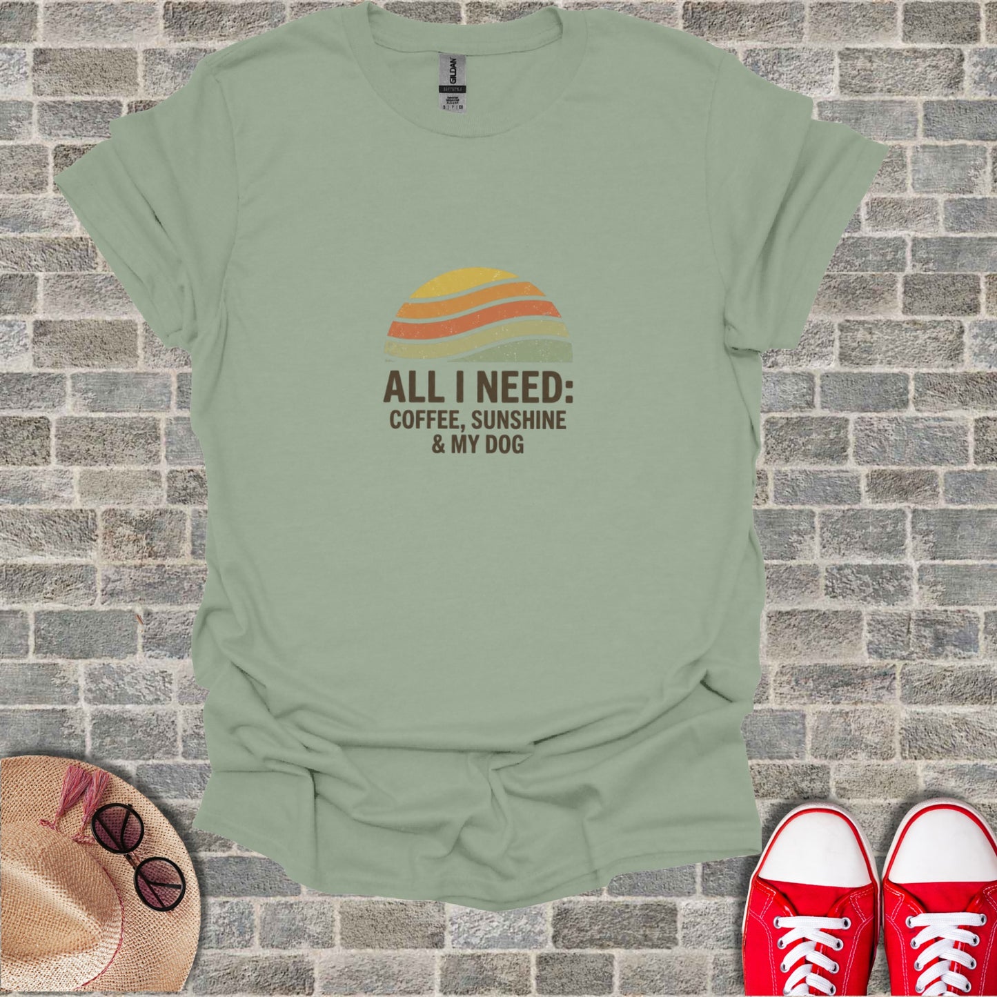All I Need Coffee Sunshine & My Dog Graphic T-shirt