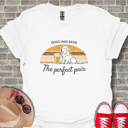 Dogs and Beer The Perfect Pair Cute Graphic T-shirt